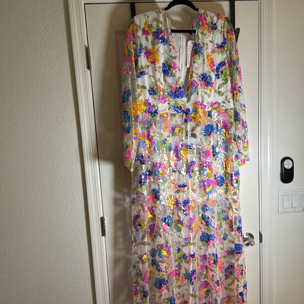 NWT Long sleeve sequin romper